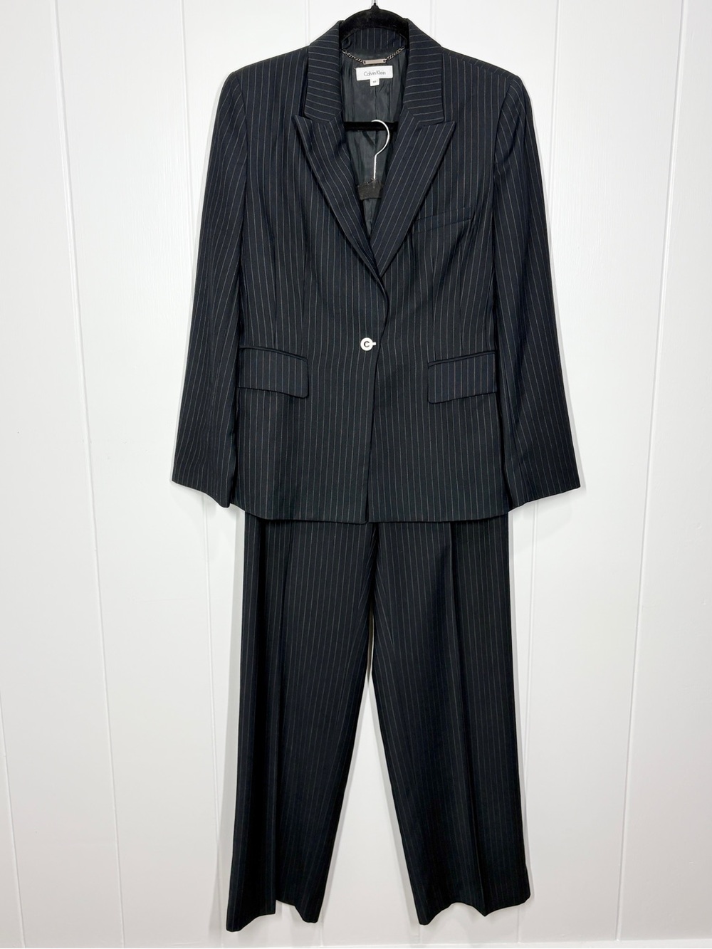 Calvin Klein Black Pinstripe Two-Piece Suit